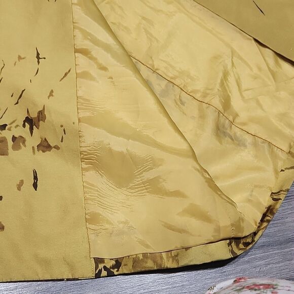 Anne Klein Mustard Gold w/Plum Abstract Design Silk Dress Jacket - Picture 5 of 9